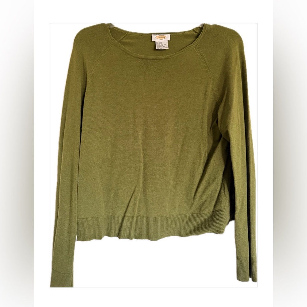 Talbots Olive Green Rayon Blend Top